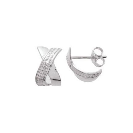Boucles d'oreilles or blanc 18 carats et diamants